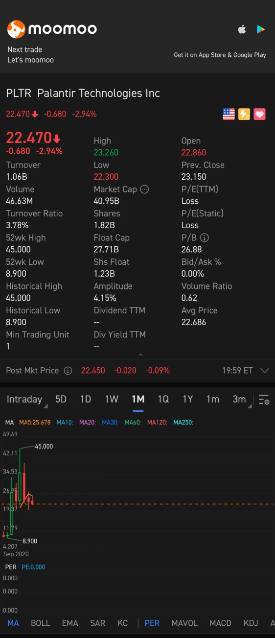 PLTR$ 19.04