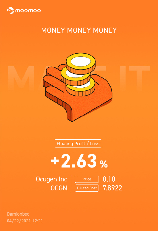 $オキュジェン (OCGN.US)$ 行きましょう！！！