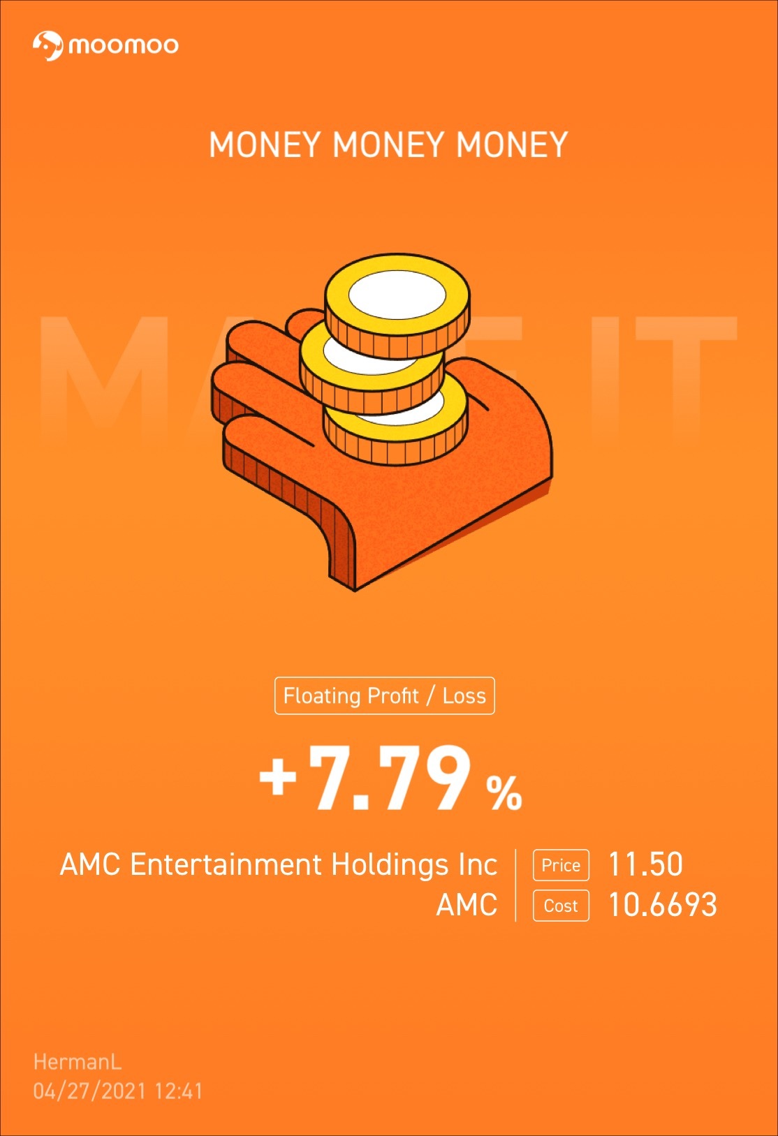 $AMCエンターテインメント クラスA (AMC.US)$  走る？？？