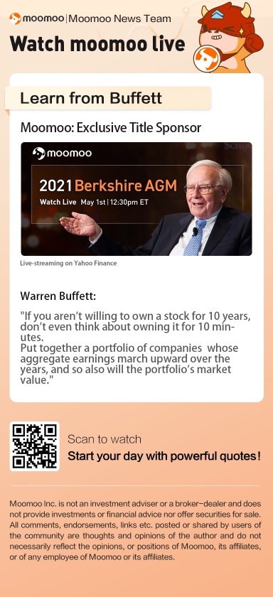 Watch 2021 Berkshire Annual Meeting on moomoo