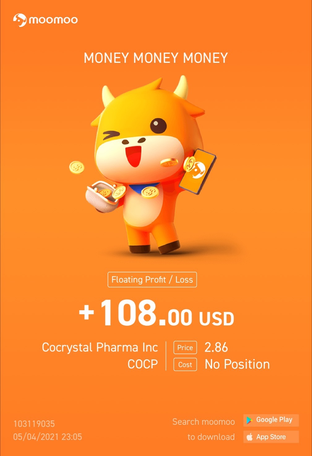 $Cocrystal Pharma (COCP.US)$  小额收入