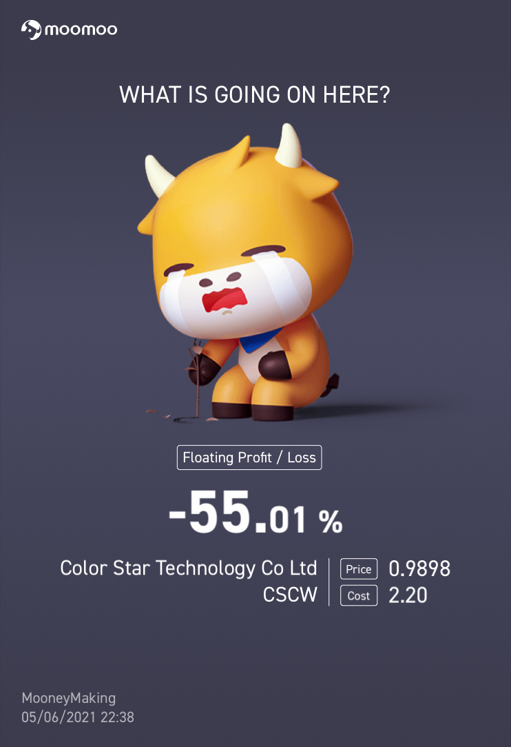 $Color Star (CSCW.US)$ 需要平均下跌...