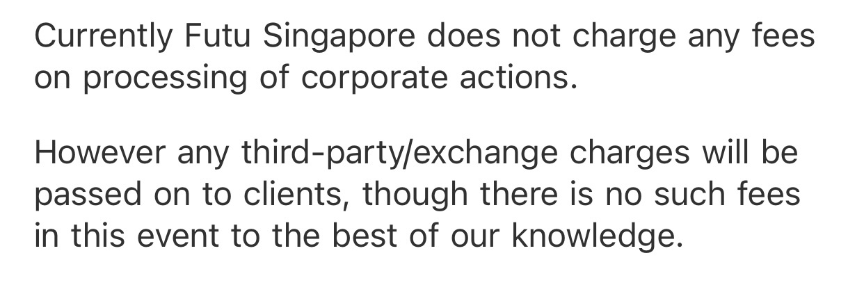 $Mapletree Ind Tr (ME8U.SG)$ Response from FUTU customer service below for your information. FUTU will not charge Moomoo fee (Platfom fee, comission fee) when w...