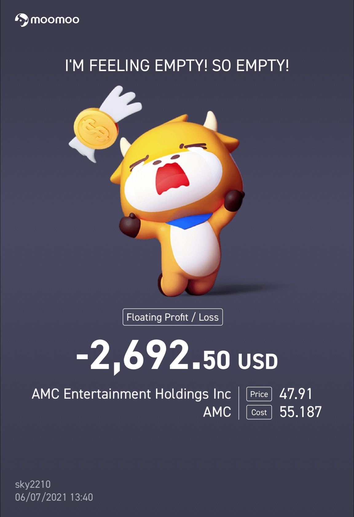 $AMC Entertainment (AMC.US)$ guys! give me some encouragement !