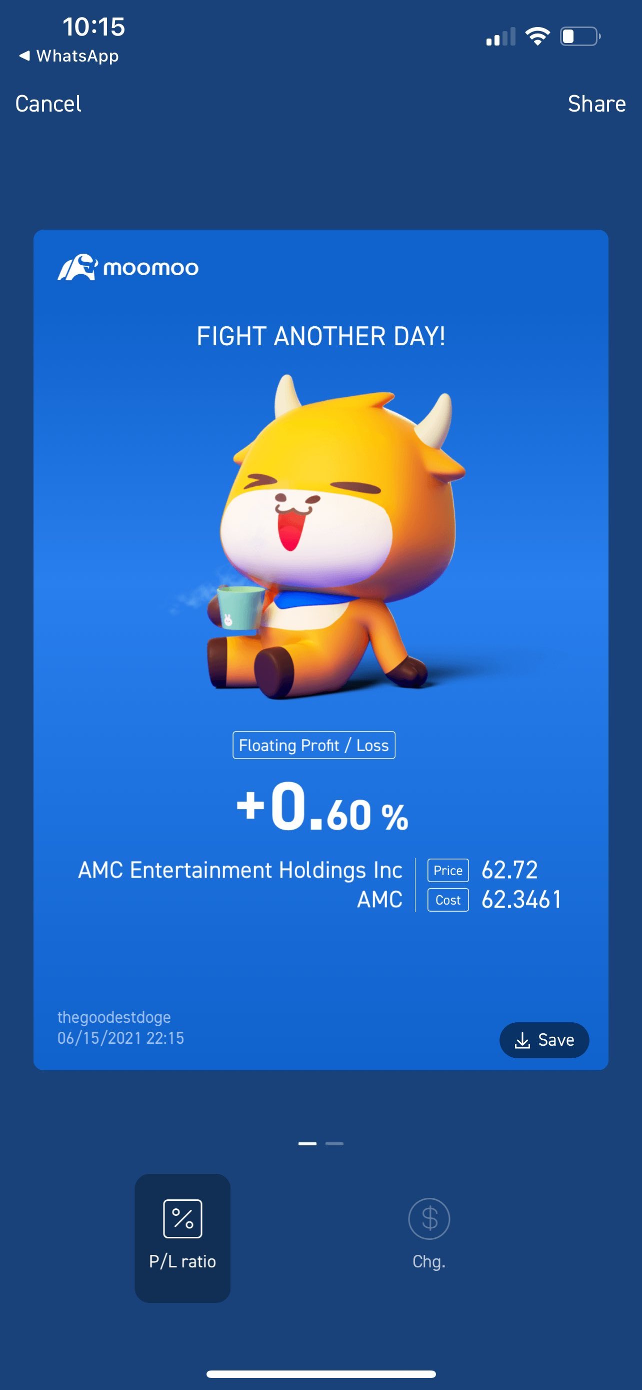 $AMCエンターテインメント クラスA (AMC.US)$ やっと私を迎えに来てくれた。今から行けるよ。