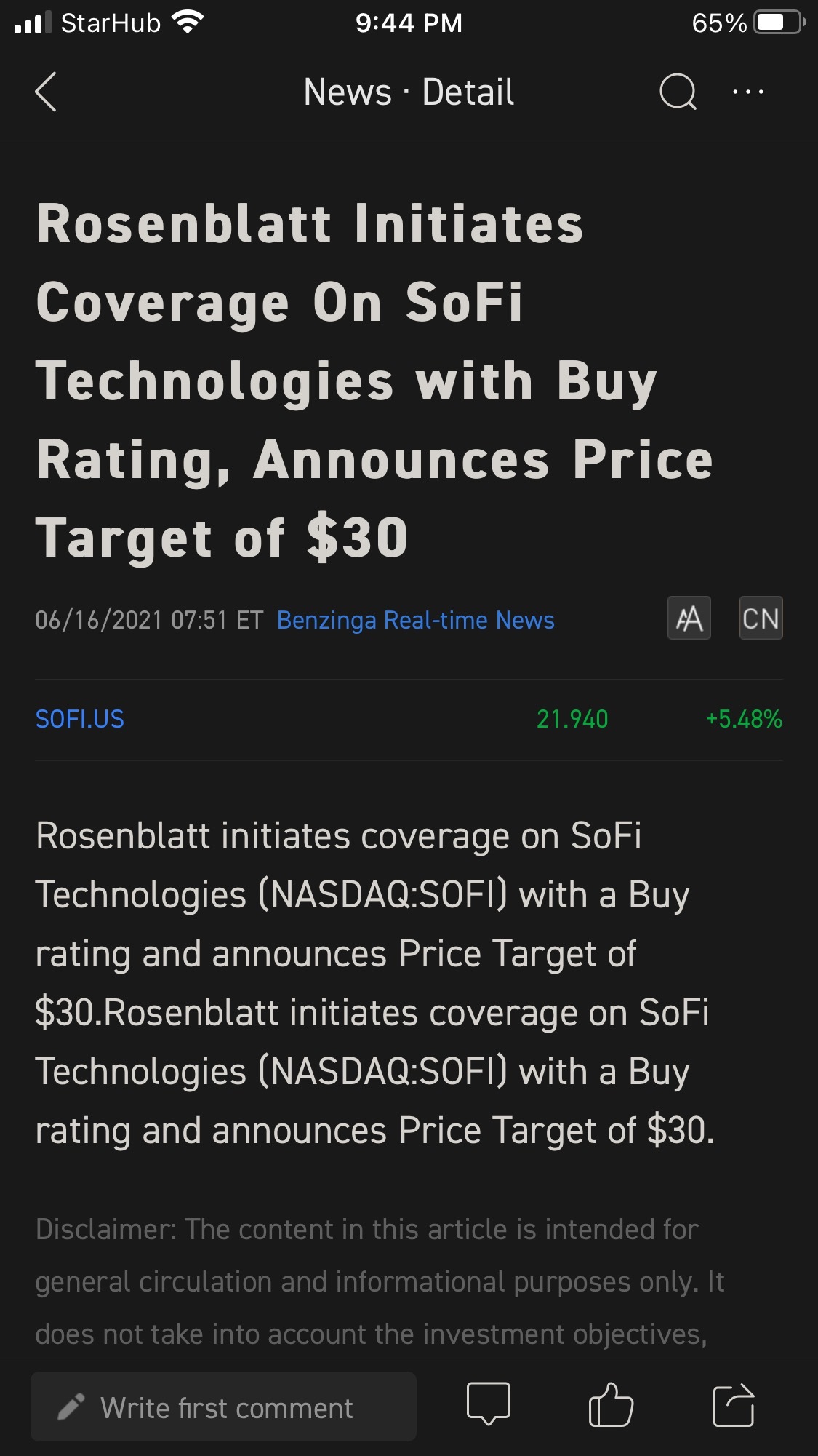 $SoFi Technologies (SOFI.US)$ 即將到30歲