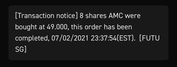 $AMC Entertainment (AMC.US)$ wanted to buy 8 at 48.8 cos lucky number but this shall do