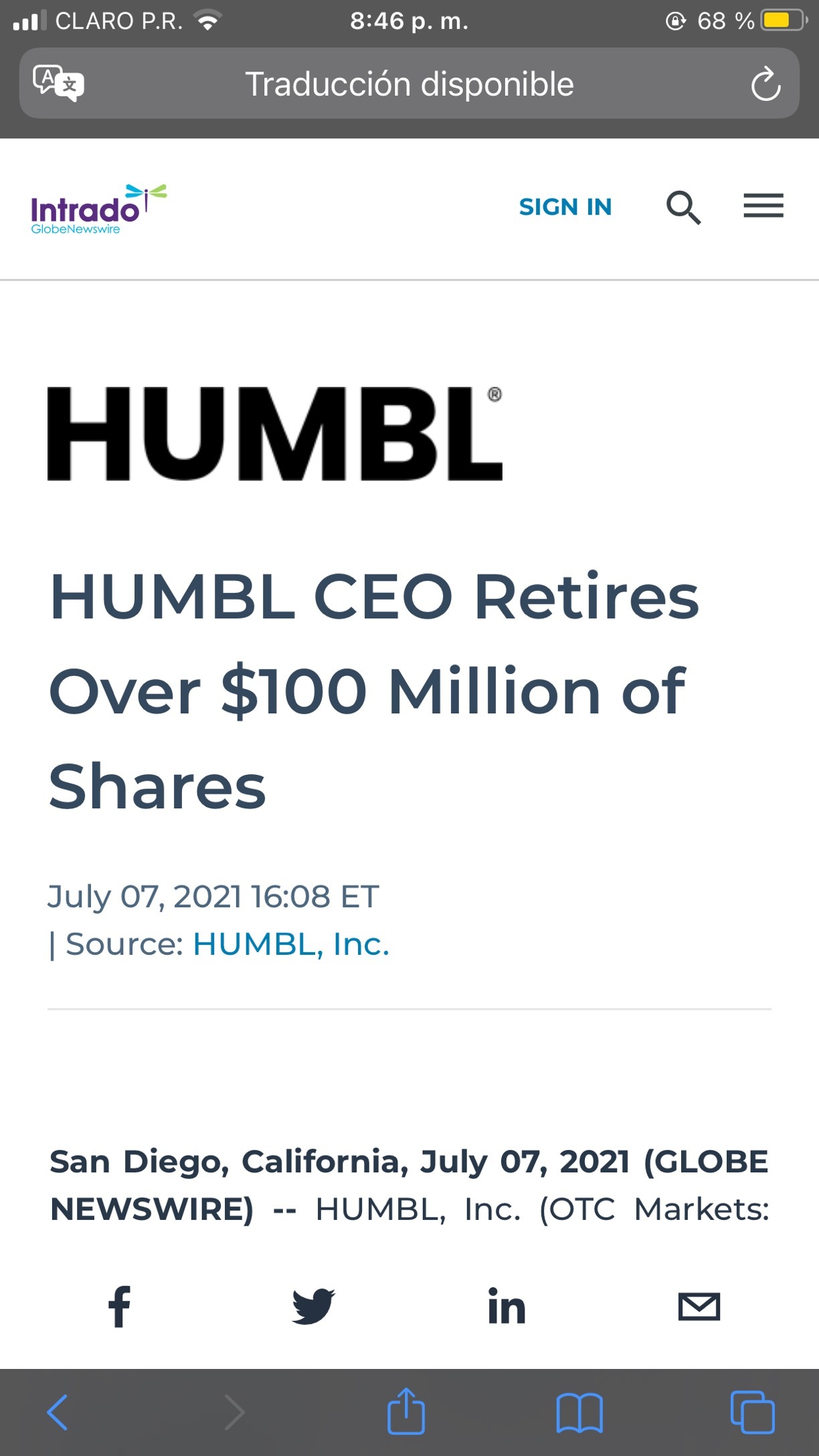 $Humbl Inc (HMBL.US)$