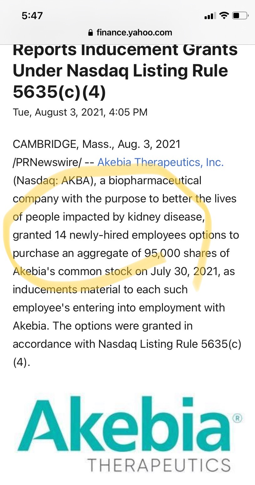 $Akebia Therapeutics (AKBA.US)$ 14 new hire… Sooo Bullish BUY while its very cheap