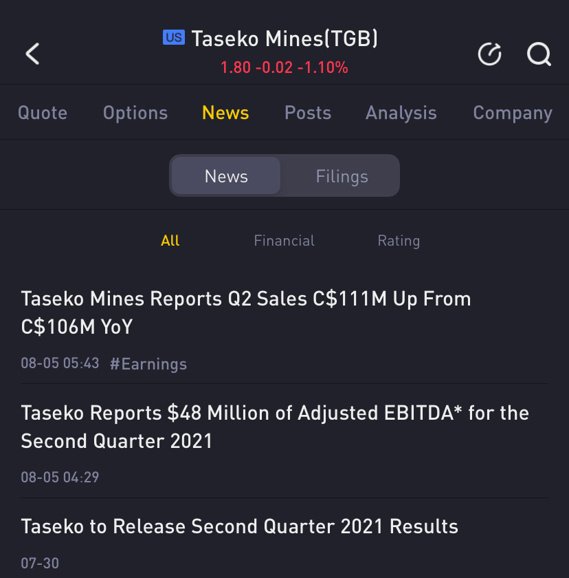 $Taseko Mines (TGB.US)$ good report