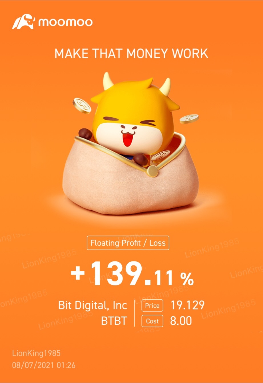 $Bit Digital (BTBT.US)$ 太好了，我爱你比特币😅😅