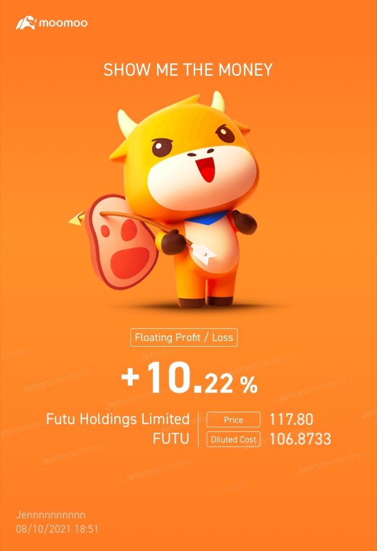 $Futu Holdings Ltd (FUTU.US)$ feeling great[Cool Guy]