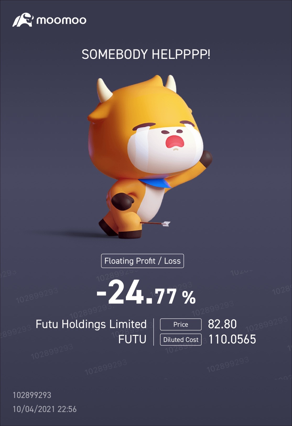 GGWP Moomoo. I think it is one of the worst stock for today market. Plummeted for 8+%.  $Futu Holdings Ltd (FUTU.US)$