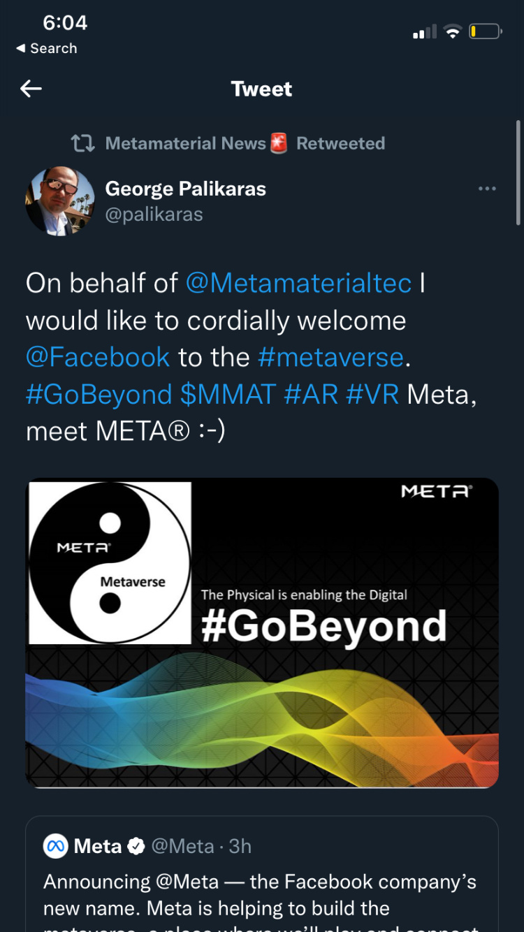 $Meta Materials (MMAT.US)$ 哇!!!!