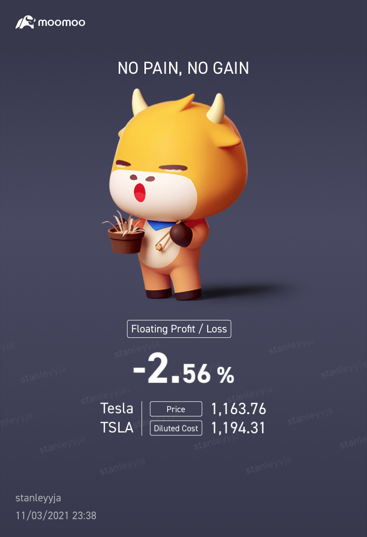 $テスラ (TSLA.US)$ 昨日投資を開始し、高値でパニック買いしたのはミスでした。[泣いている顔]