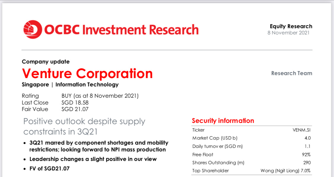 $Venture (V03.SG)$ OCBCの公正価値: 21.07ドル