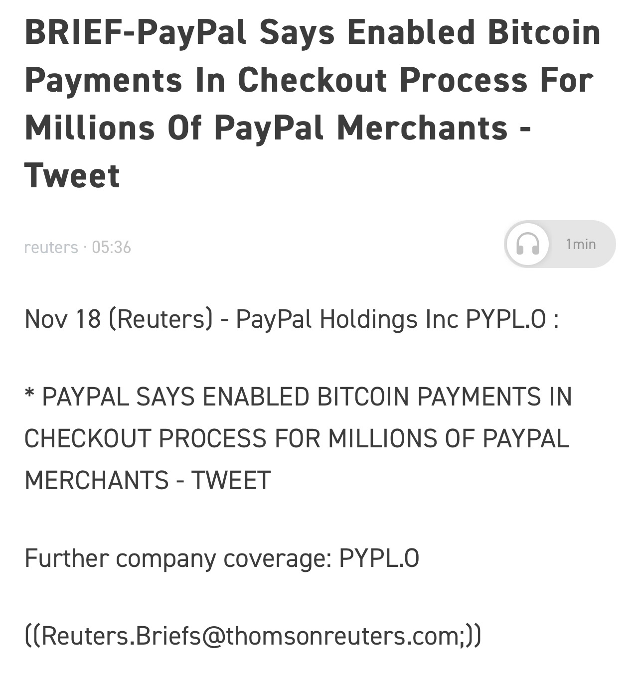 paypal最新资讯！