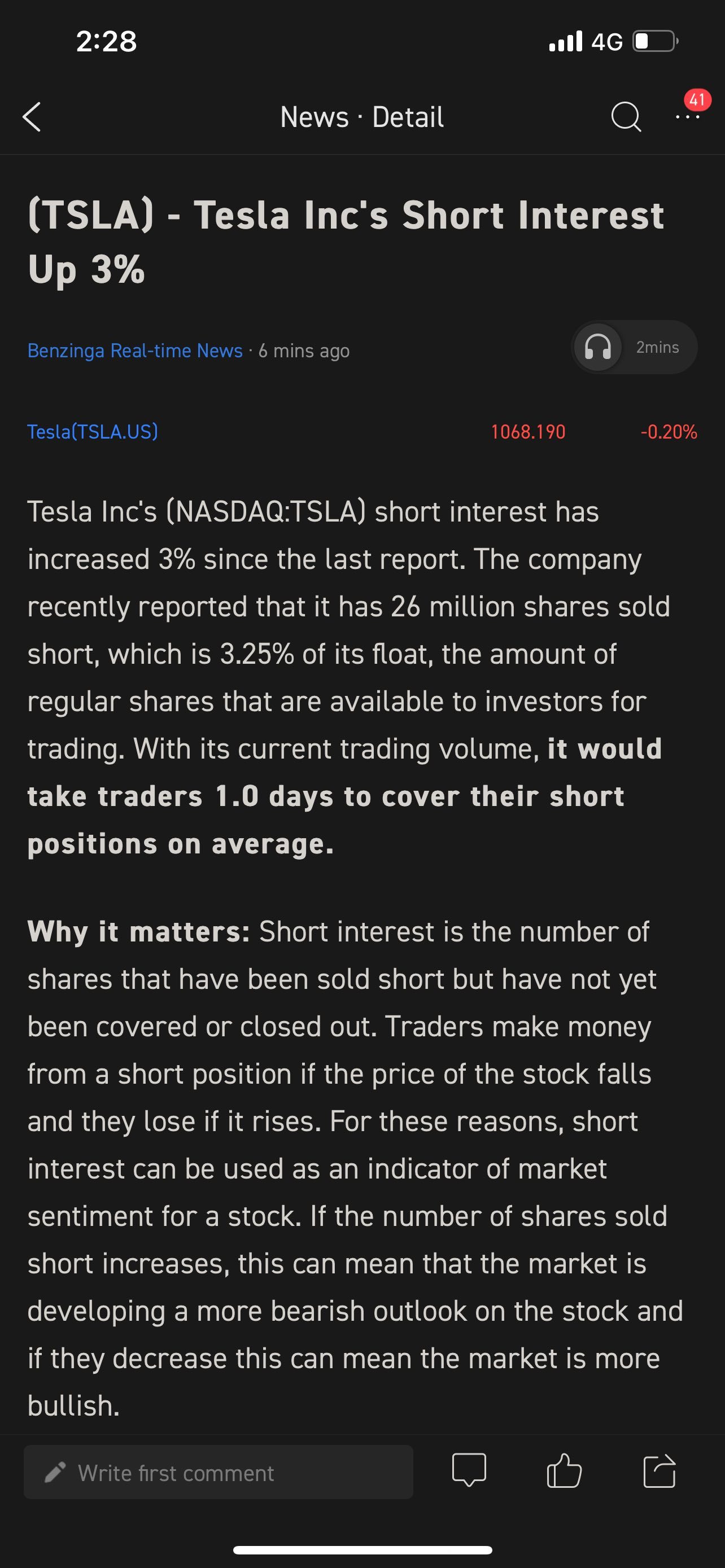 $Tesla (TSLA.US)$ shorties are here