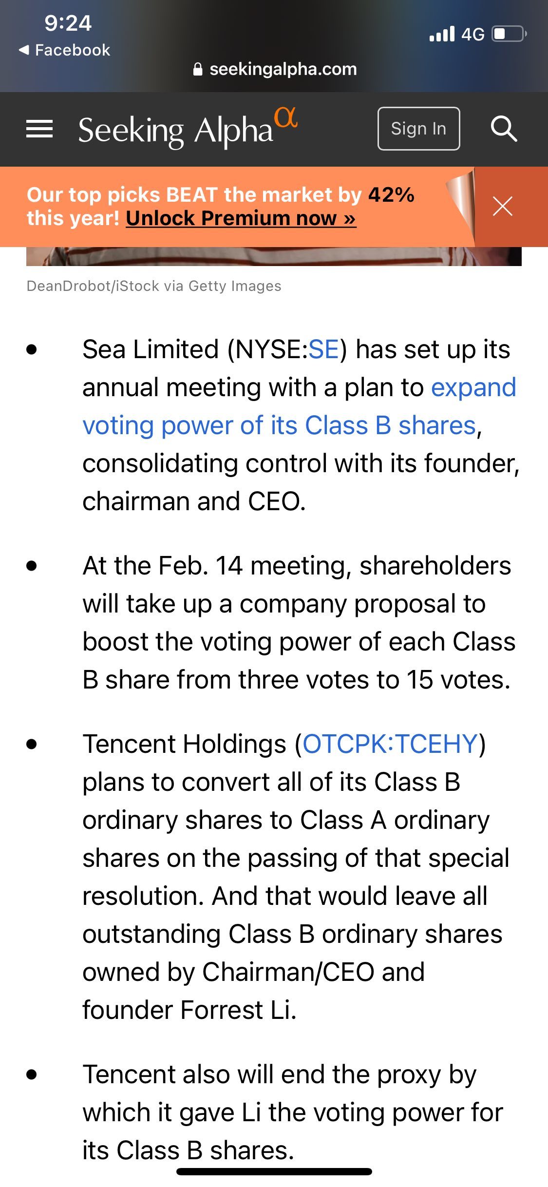 $Sea (SE.US)$ I dunno why this is bad news. Tencent never sell. instead it now put its trust in the leader. and we are finally less of a “China” stock. so let’s...