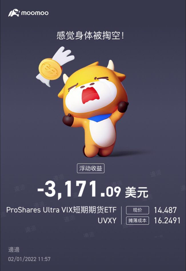 $1.5倍做多短期期貨恐慌指數ETF-Proshares (UVXY.US)$