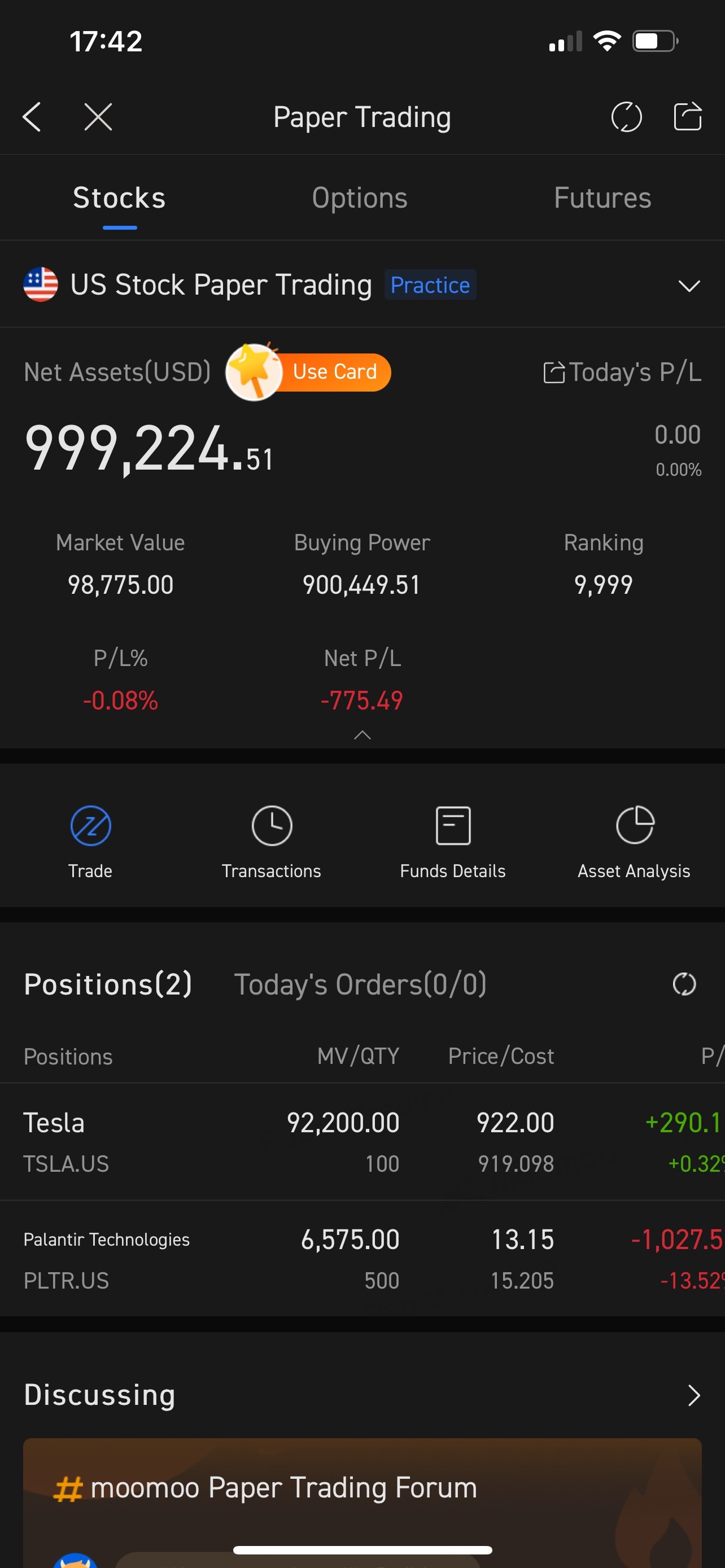 Moomoo options, covered calls and cash secured puts