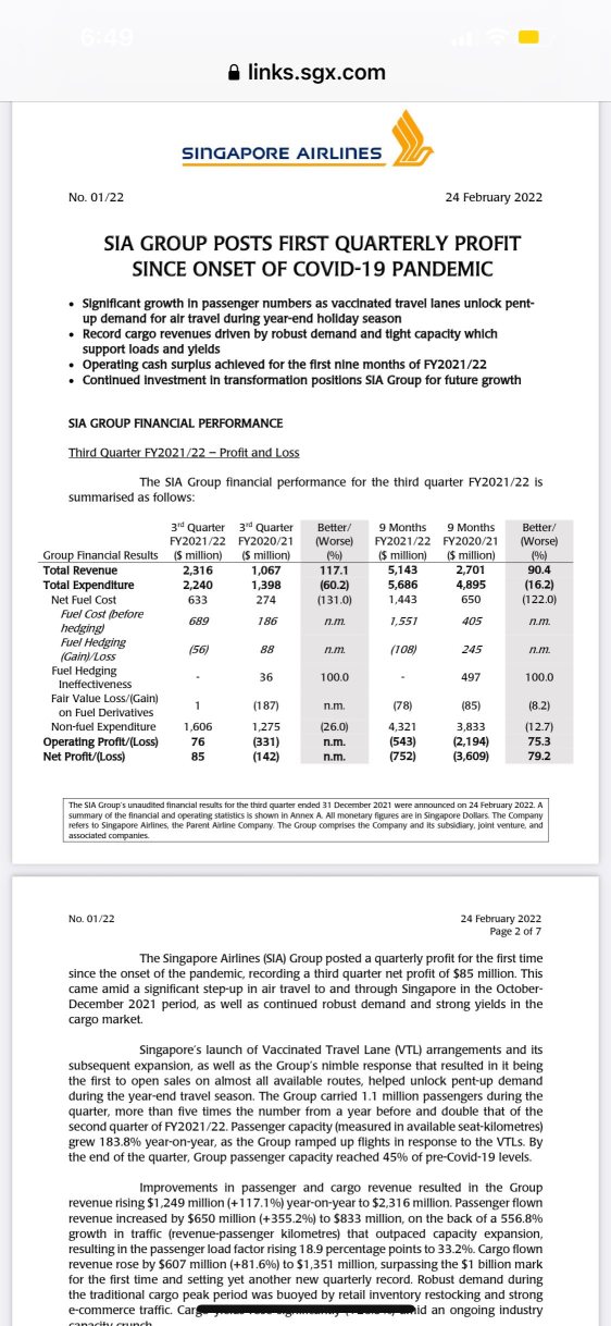 首季盈利首次公布