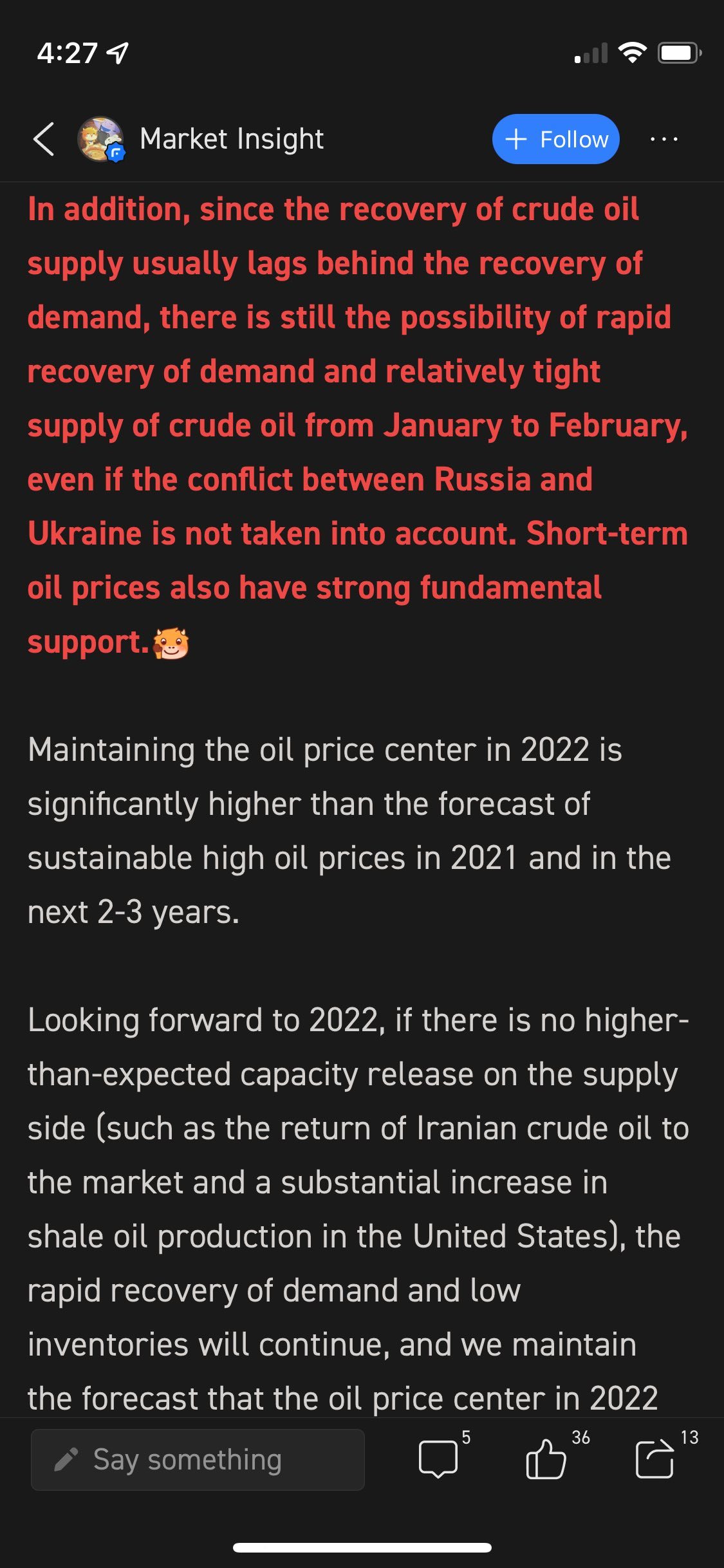 $US Well Services (USWS.US)$ $Imperial Petroleum (IMPP.US)$ $離子地球物理 (IO.US)$✅ 市場價格預計只會增長，即使供應有望增加，也會有延遲時間。這意味著石油價格應該繼續上漲，即使它下降，也不會是瞬間的。您將有時間進行相應的投資。