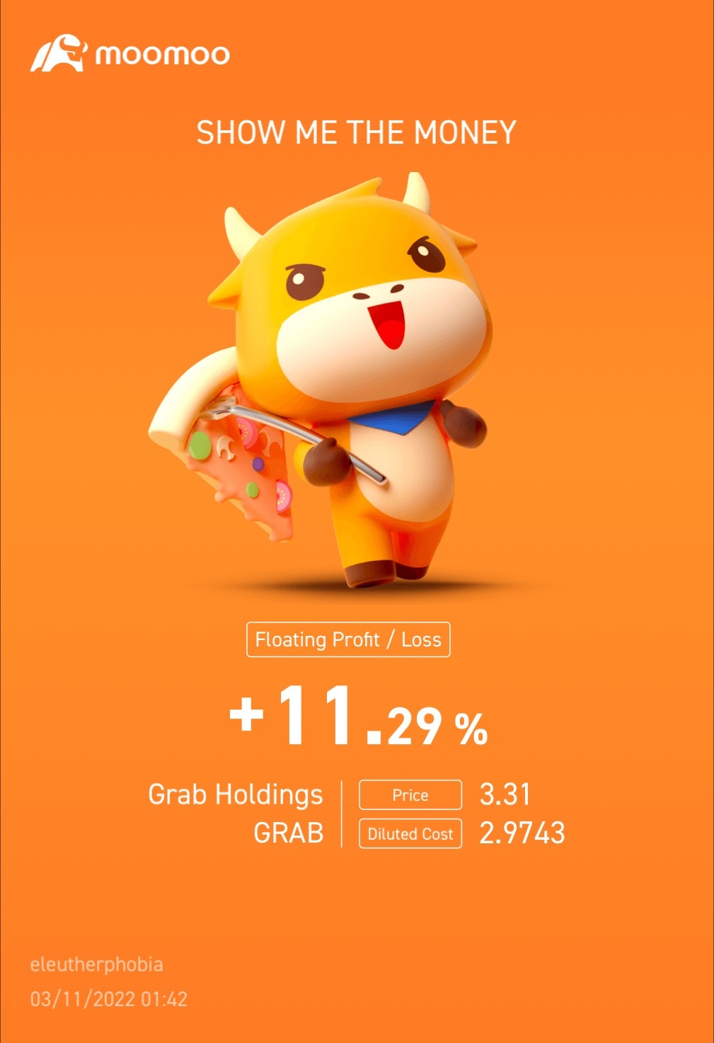 $グラブ・ホールディングス (GRAB.US)$売り出されたものを売りました。良かった、起きて確認した。さっさと実行してください。