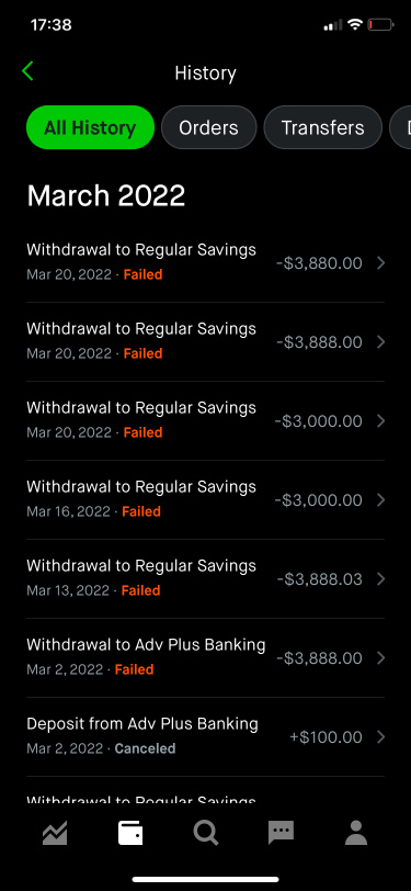 Robbinhood can't withdraw the money 😂😂😂😂😂😂😂😂😂😂😂😂😂😂 It's always been ideal. After three months, it won't let you withdraw money. Is robbinhood going bankrupt？