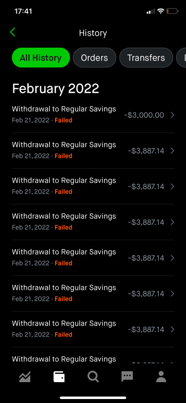 Robbinhood can't withdraw the money 😂😂😂😂😂😂😂😂😂😂😂😂😂😂 It's always been ideal. After three months, it won't let you withdraw money. Is robbinhood going bankrupt？