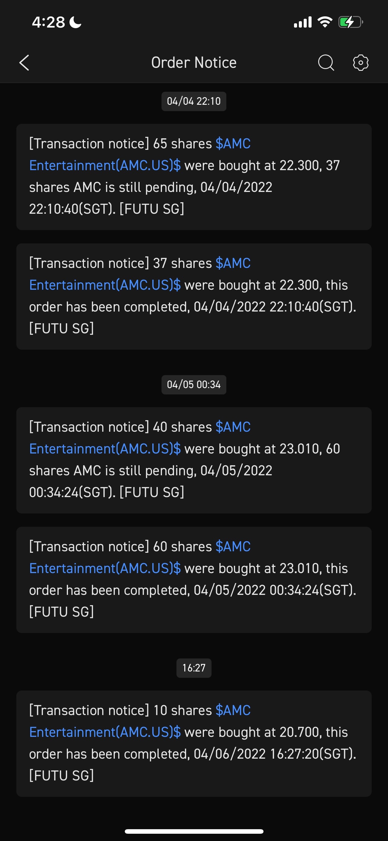 $AMCエンターテインメント クラスA (AMC.US)$ちょっとだけ買いました 🍒