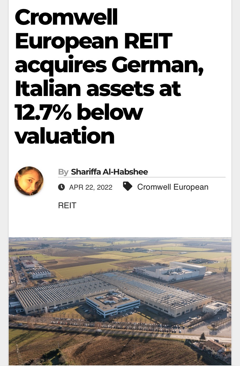 $Cromwell Reit EUR (CWBU.SG)$ $CromwellReit SGD (CSFU.SG)$