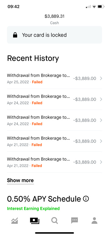 I want to withdraw money. Why don't you let me withdraw money??? Thousands of dollars have been investigated for half a year? Are you short of money? Detain the customer's money?