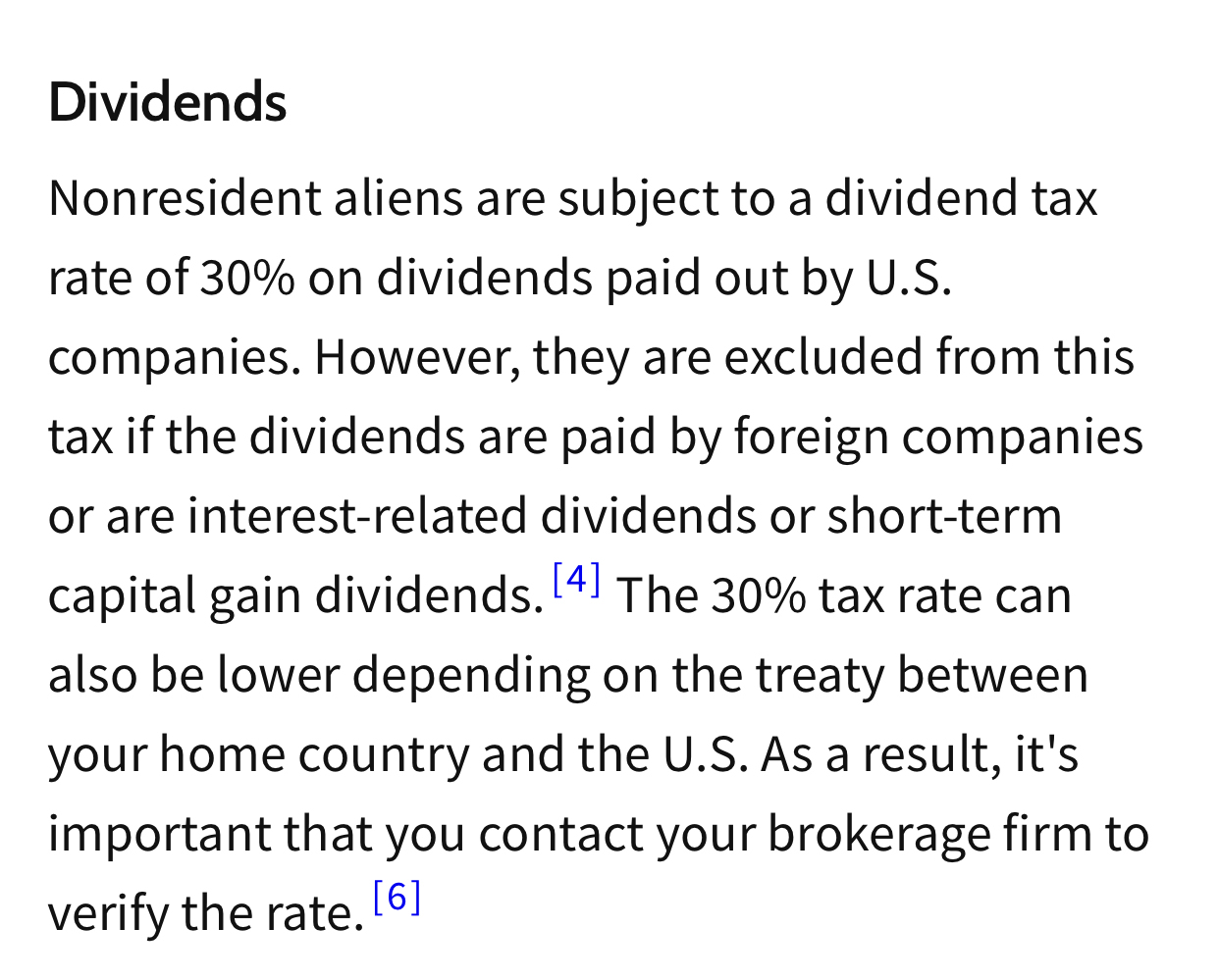 FAQ Withholding Tax on Dividends for Non-US Residents