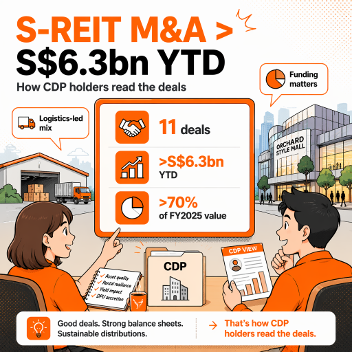 S-REIT併購在四個月內突破S$63億：CDP持有者應如何解讀交易動態