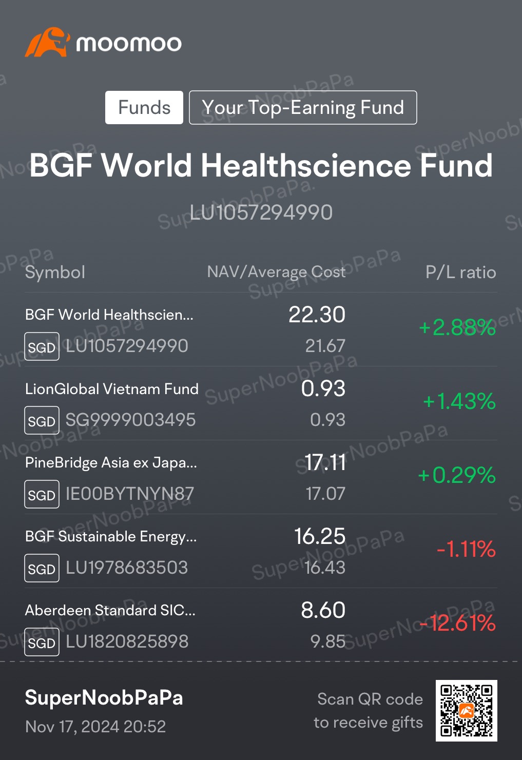 My Weekly Dollar Cost Averaging Journey in Funds (17/11/2024)… Huge drawdown after ATH 😅