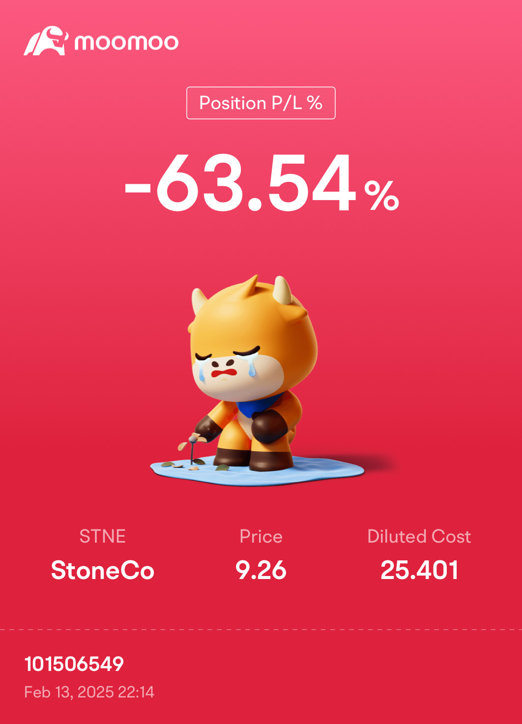 $StoneCo (STNE.US)$ i got stonecold stunner-ed