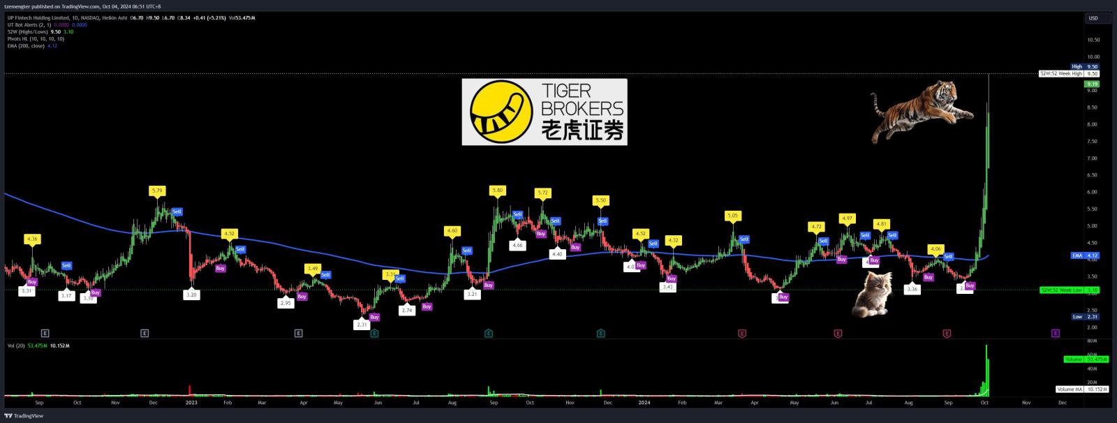 $向上融科 (TIGR.US)$ 从小猫变成最后又是老虎？