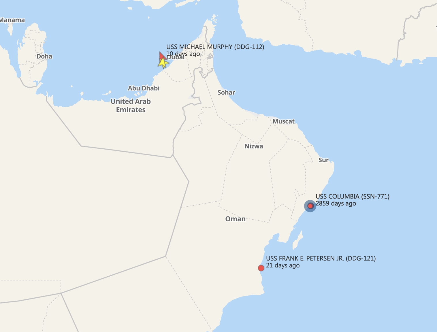 Update: Straits Of Hormuz Navy Movement (10 March, Iran time 6:07am)