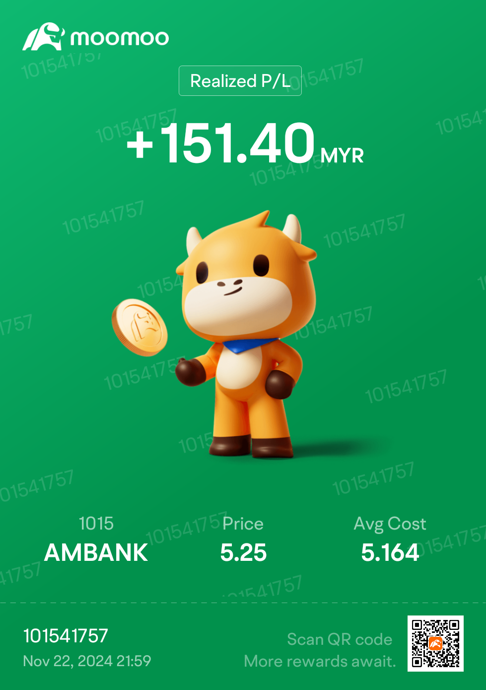 $AMBANk (1015.MY)$ 私隱一些便士是很不錯的。謝謝安聯銀行 [耶][安慰]