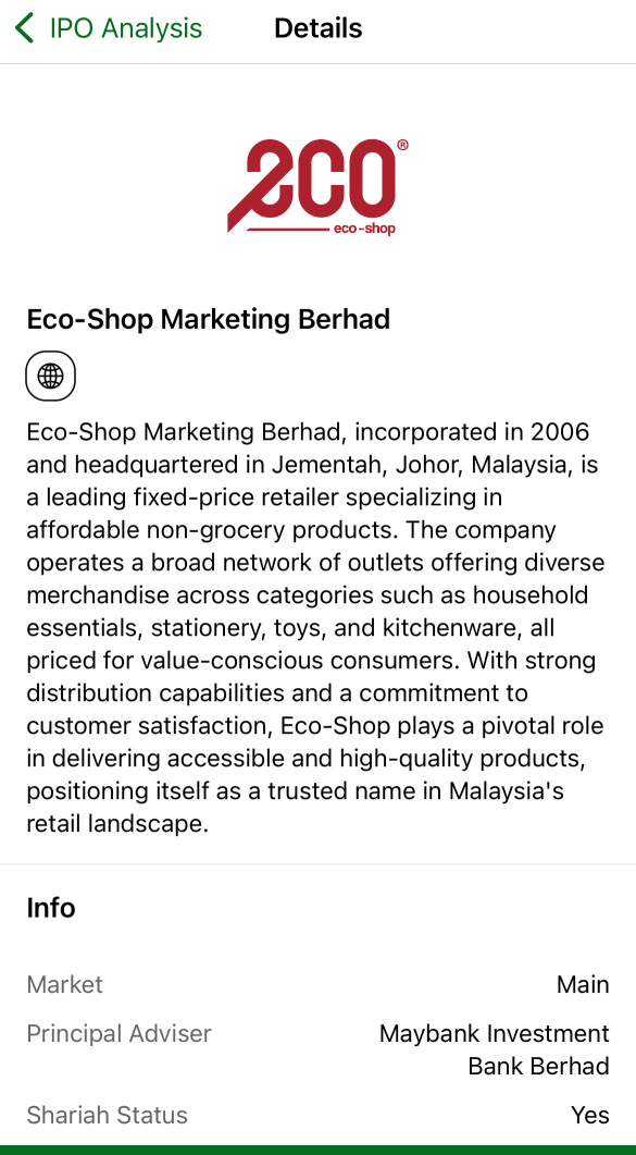 Next Hot ipo eco-shop