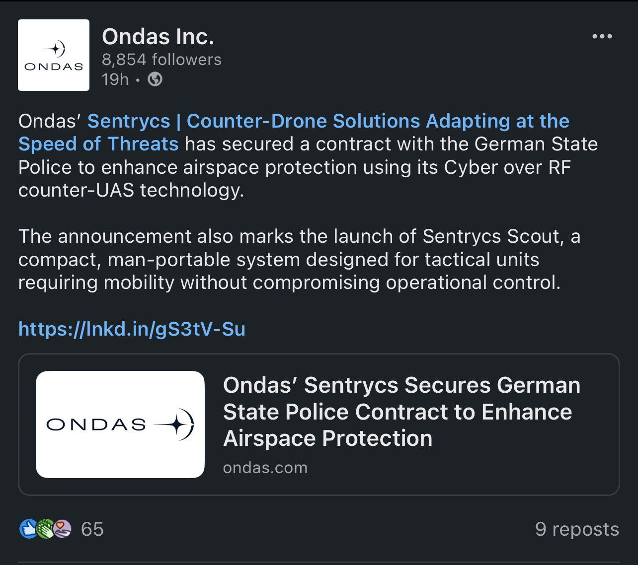 $Ondas (ONDS.US)$ The CEO’s working hard