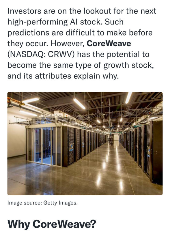 Coreweave will claim back 100 soon