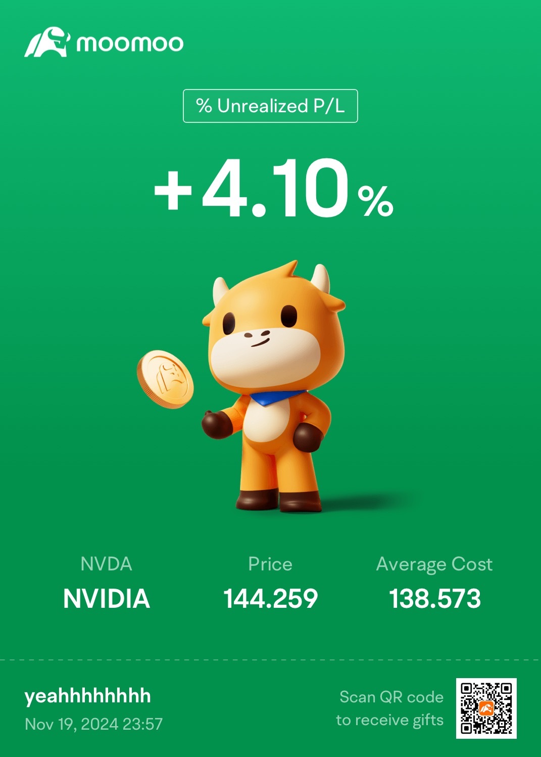 $英偉達 (NVDA.US)$  看好你