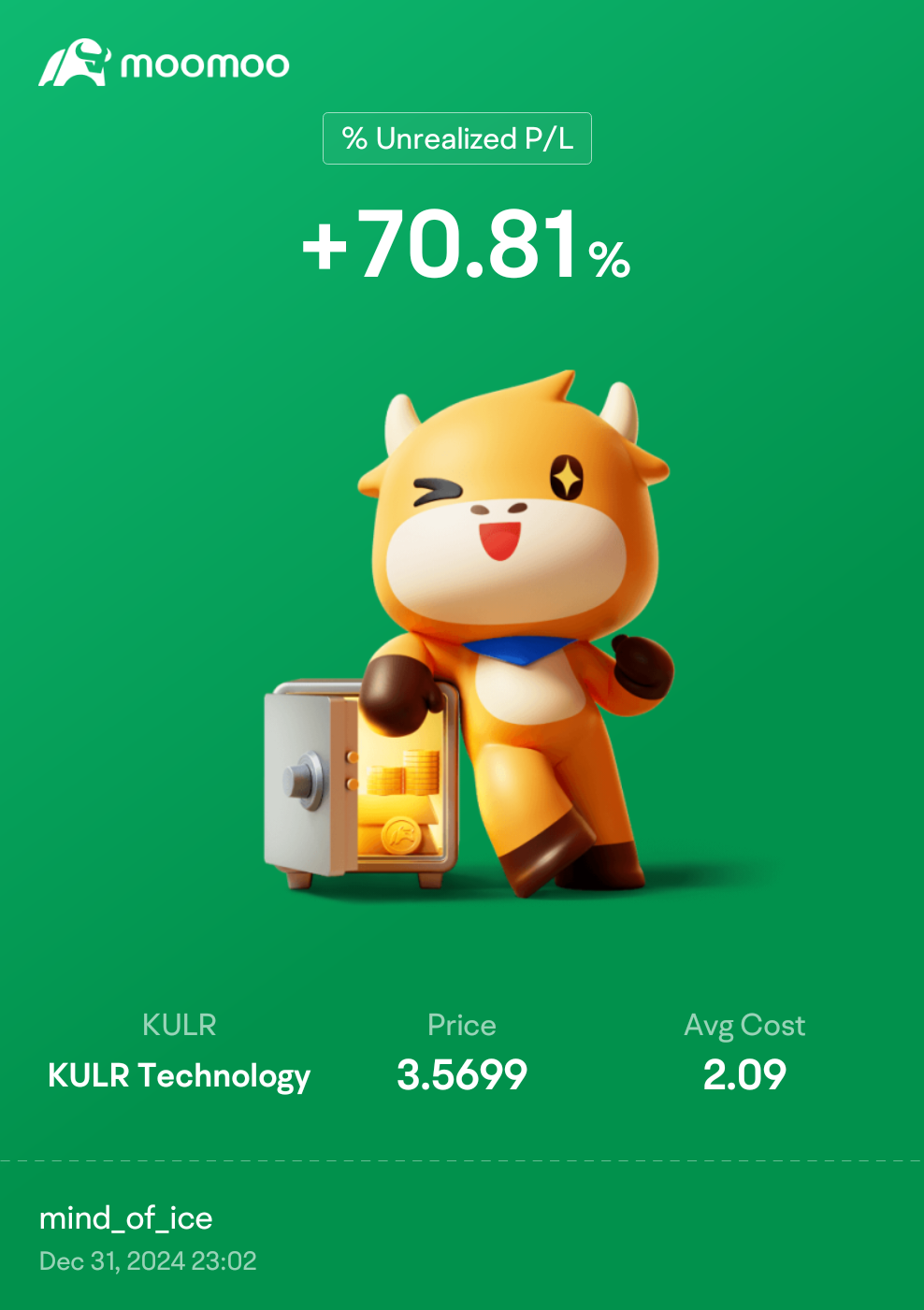 $KULR Technology (KULR.US)$ one thing i've learned as a novice trader - wanna take profit but leave potential for future earnings? simple, just sell a part of y...