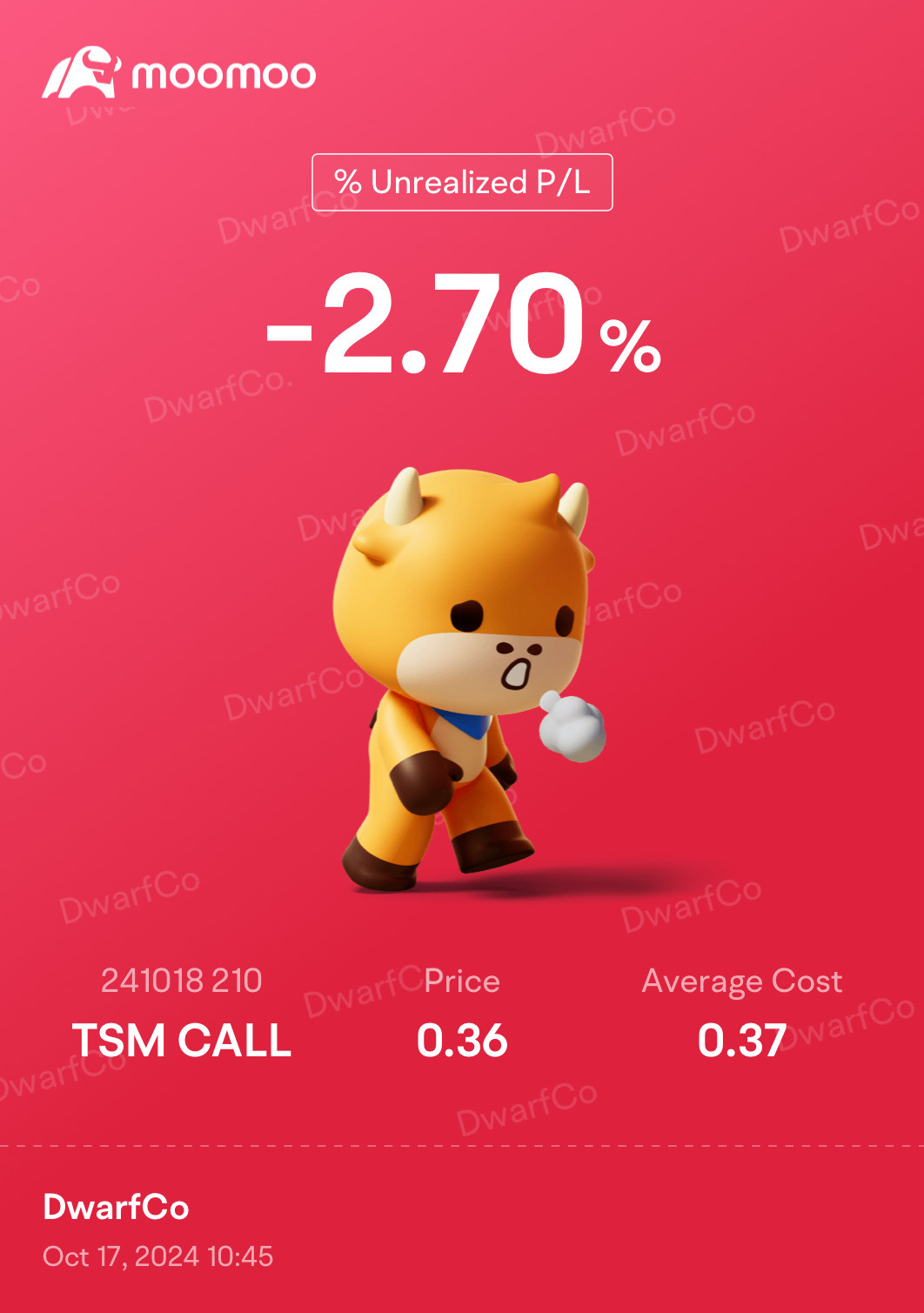 $台湾セミコンダクター・マニュファクチャリング (TSM.US)$ 私はコールを購入しました。