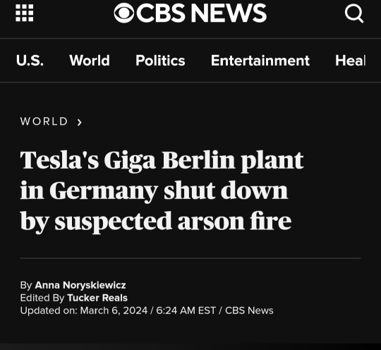 特斯拉在德国的Giga柏林工厂因疑似纵火而关闭