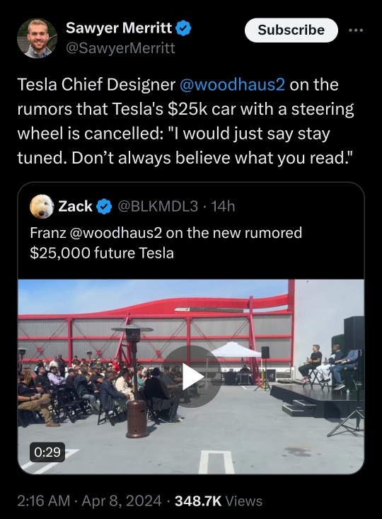 Tesla Robotaxi and $25k Model may be based on the same platform