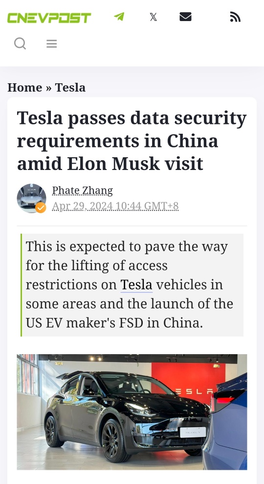 Tesla passes data security requirements in China amid Elon Musk visit