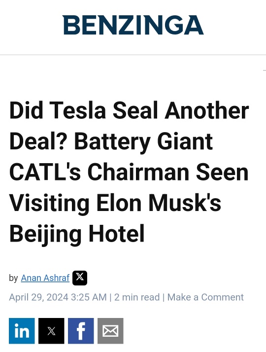 Did Tesla seal another deal  with Battery Giant CATL?